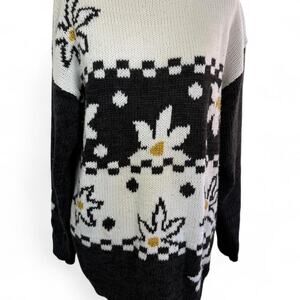 Vintage Cristina Floral Knit Sweater